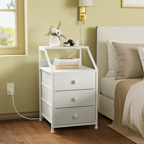 Small nightstand on sale with usb